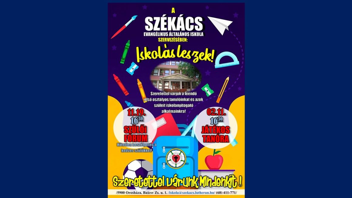 Iskolás leszel? Várunk a Székácsban!